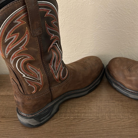 Mens Ariat Western Style WorkHog XT Work Boot 10EE Wide, Brown - Picture 13 of 14